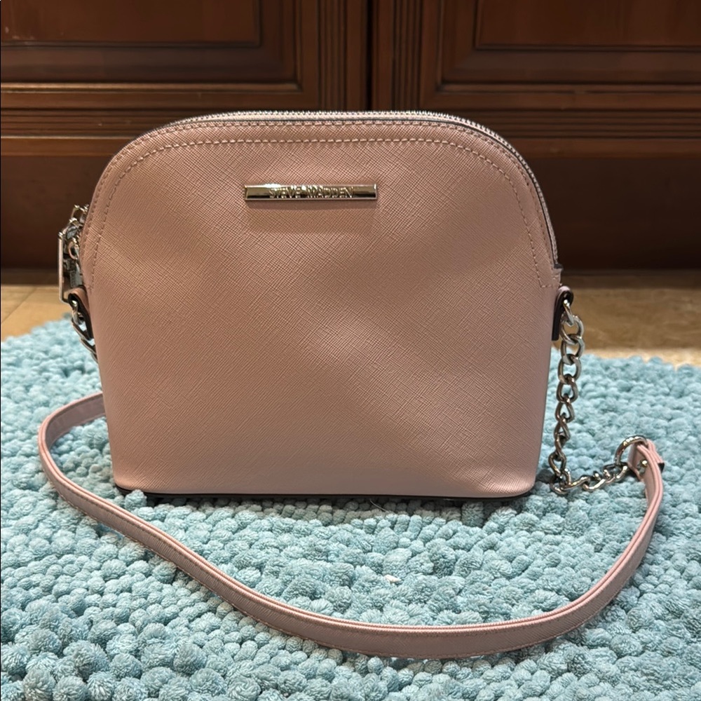 Steve Madden Pink Crossbody Bag with Dome Shape and Zipper Closure